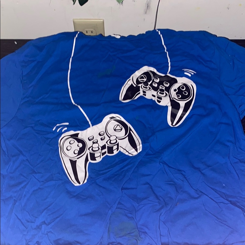 Blue Gaming T-Shirt with Controller Design